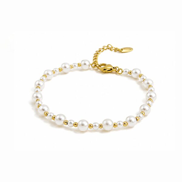 Pearl Essence – Modernes Perlenarmband Gold